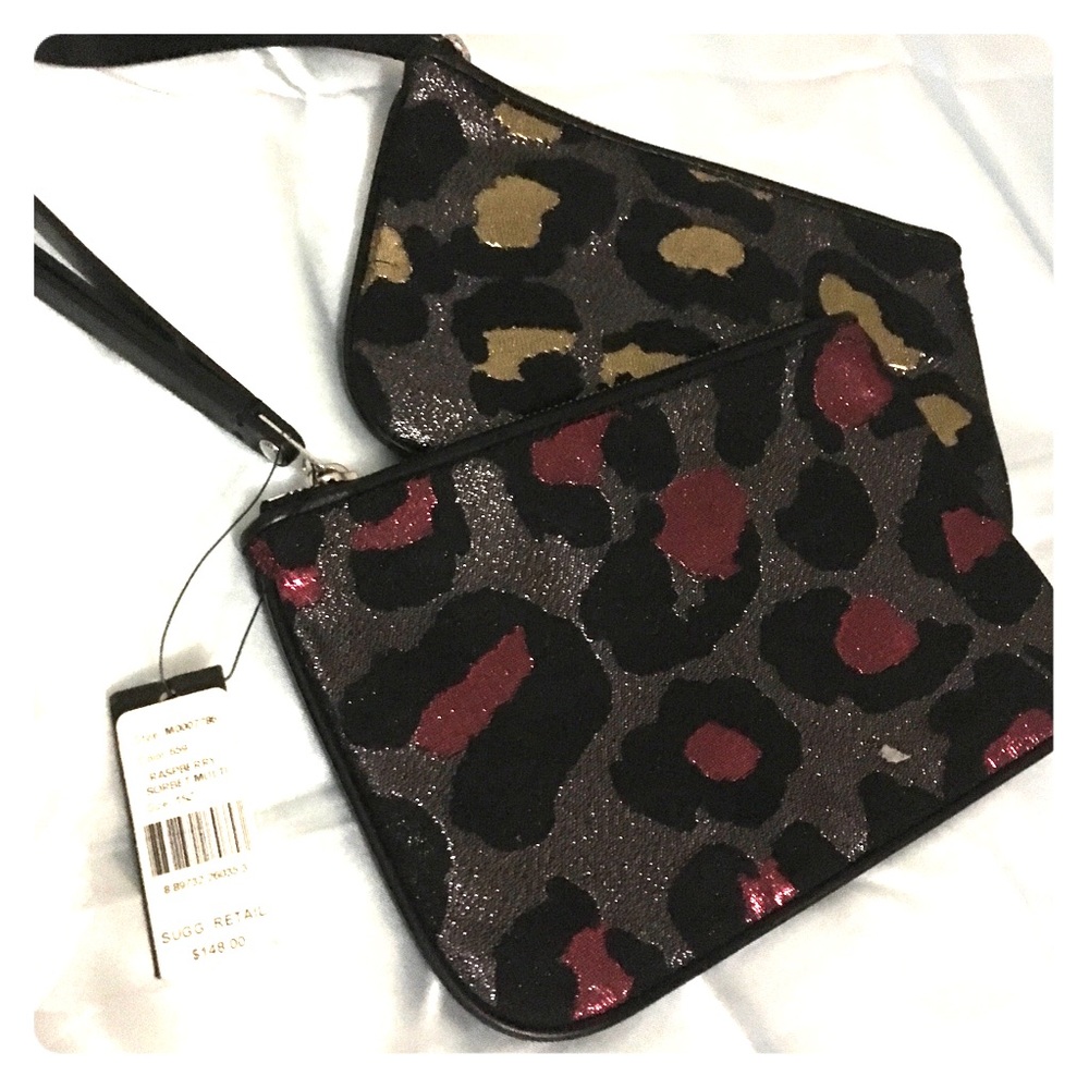 Marc Jacobs wristlet Leopard print Raspberry /Gold - Picture 5 of 5